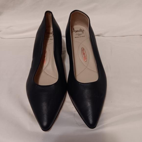 Amalfi by Rangoni Women’s Shoes Navy Blue Pointed Toes Block Heels Size 4.5 - Picture 6 of 11
